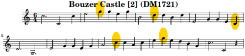 Five Versions of Bouzer Castle as Published in The Dancing Master, 1679 - 1721
